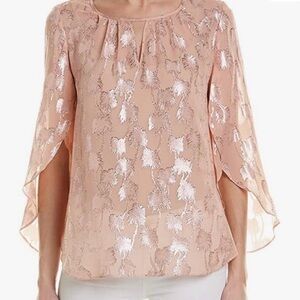 Lilly Pulitzer Peach Blouse with Flowy Sleeves